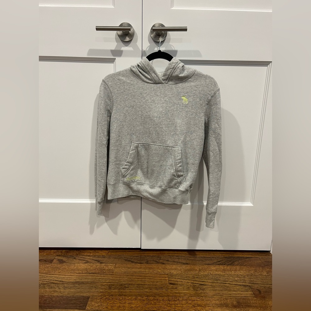 Abercrombie Kids Hoodie with logo, Color: Light gray